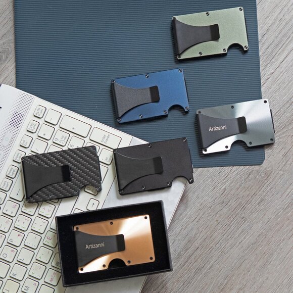 RFID Slim Front Pocket Credit Card Aluminum Wallet (Green) - Picture 6 of 6
